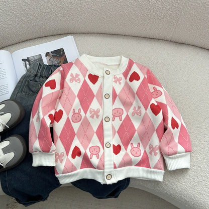 Children's Knitted Jacket with Teddy Bears