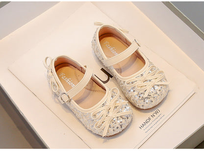 Children's Shoes with Glitter and Bows