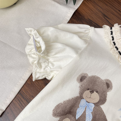 Kids' Teddy Bear and Denim Outfit Set