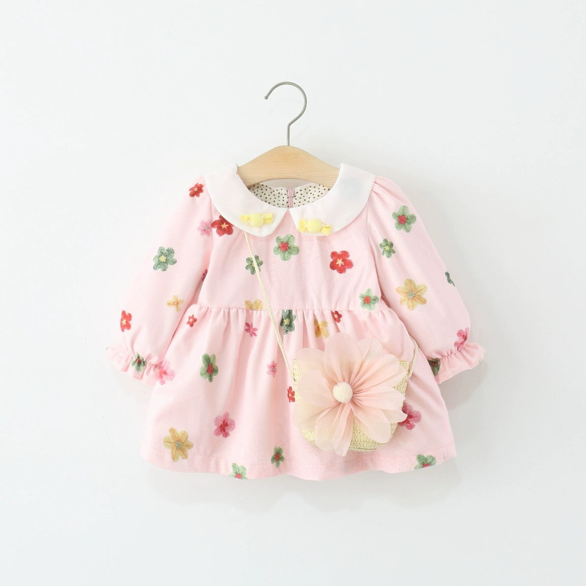 Children's Floral Dress with Long Sleeves