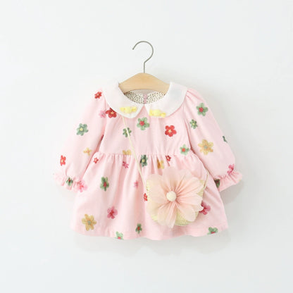 Children's Floral Dress with Long Sleeves
