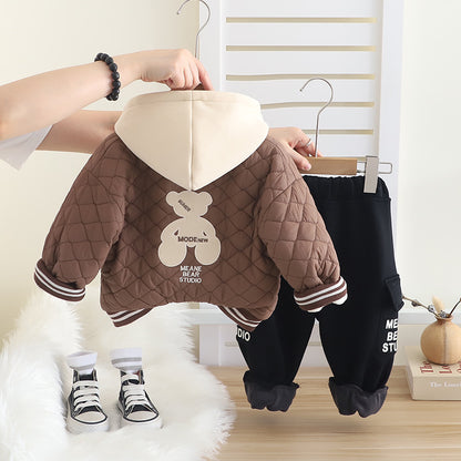 Children's Winter Set, 3 Pieces, Teddy Bear Design