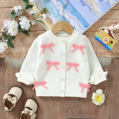 Children's Knitted Cardigan with Bows