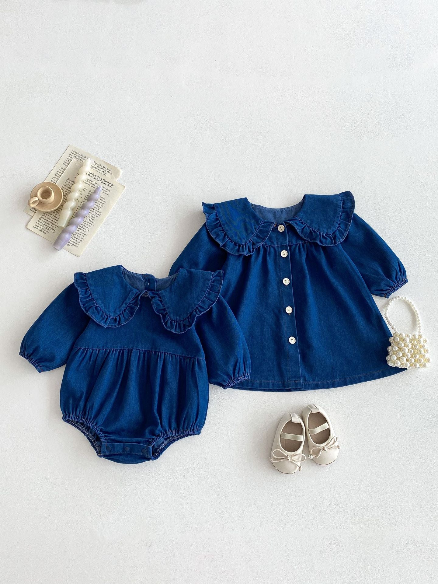 Body/ Denim Dress with Collar