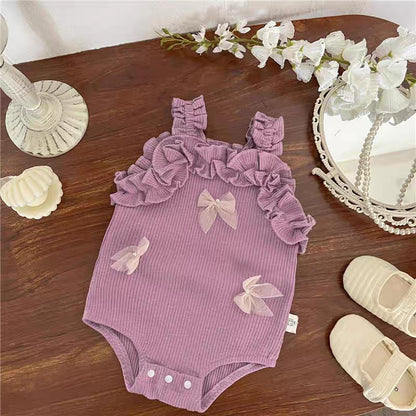 Baby Girl's Sleeveless Bodysuit with Little Bows