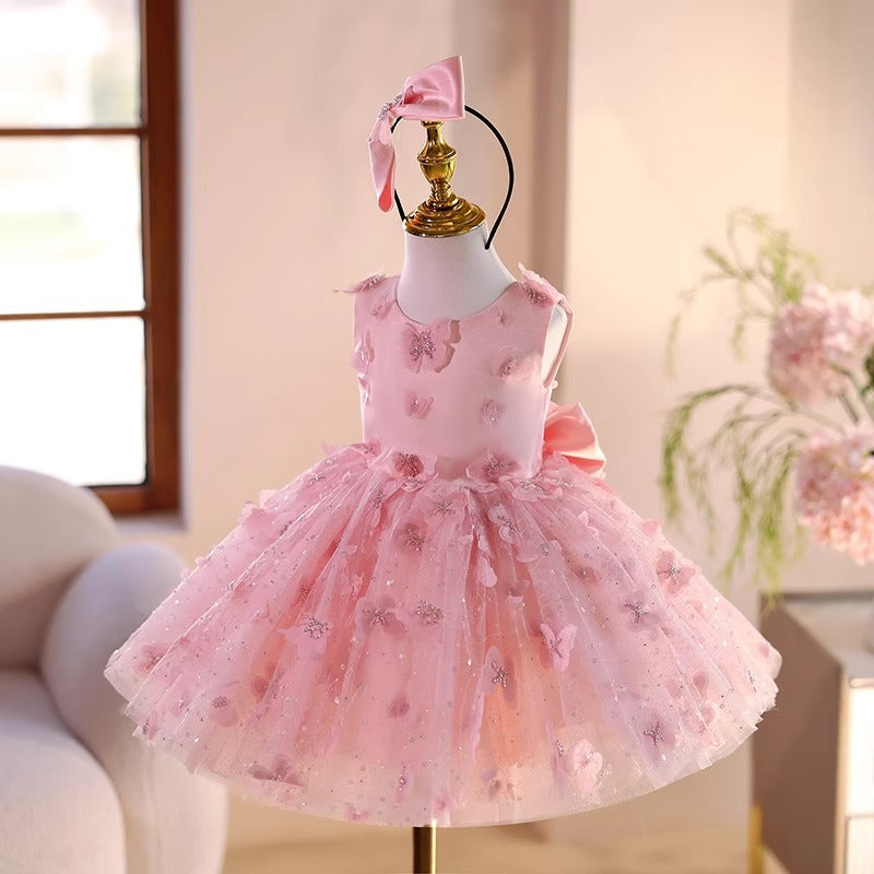 Children's Tulle Dress with Little Flowers