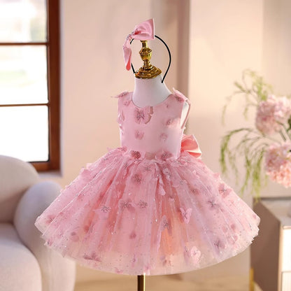 Children's Tulle Dress with Little Flowers
