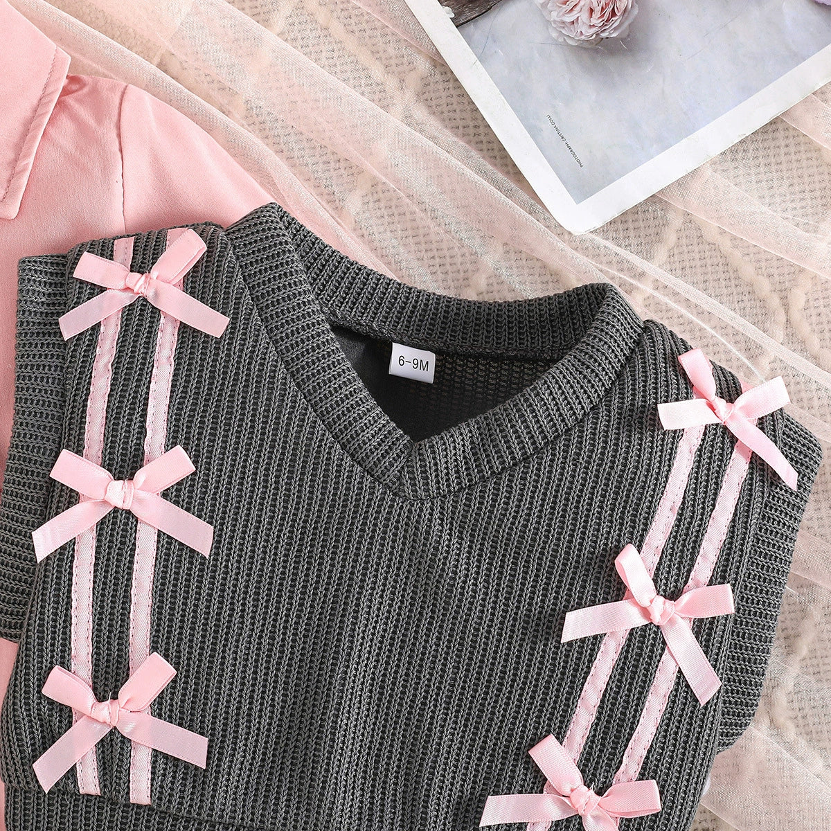 Children's Set: Dress + Vest with Bows