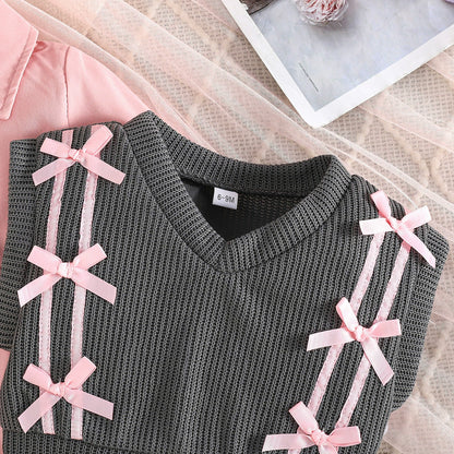 Children's Set: Dress + Vest with Bows