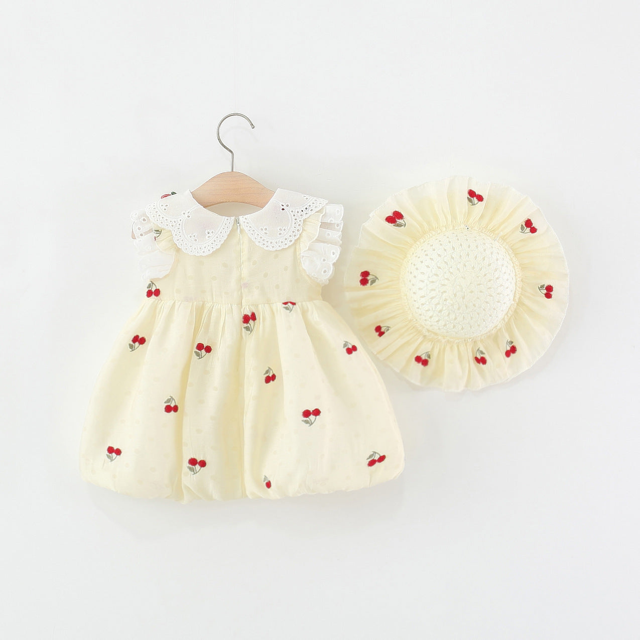 Children's Dress with Cherry Embroidery