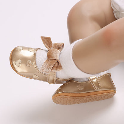 Children's Shoe with Bow and Hearts