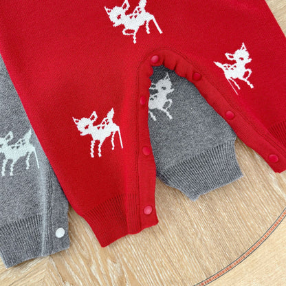 Children's Knitted Jumpsuit with Animal Print