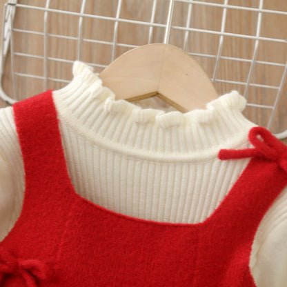 Children's Winter Dress with Bows