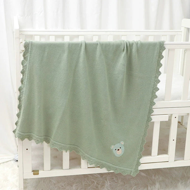Teddy Bear Knitted Blanket