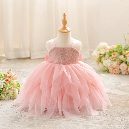 Sequin and Tulle Tiered Party Dress