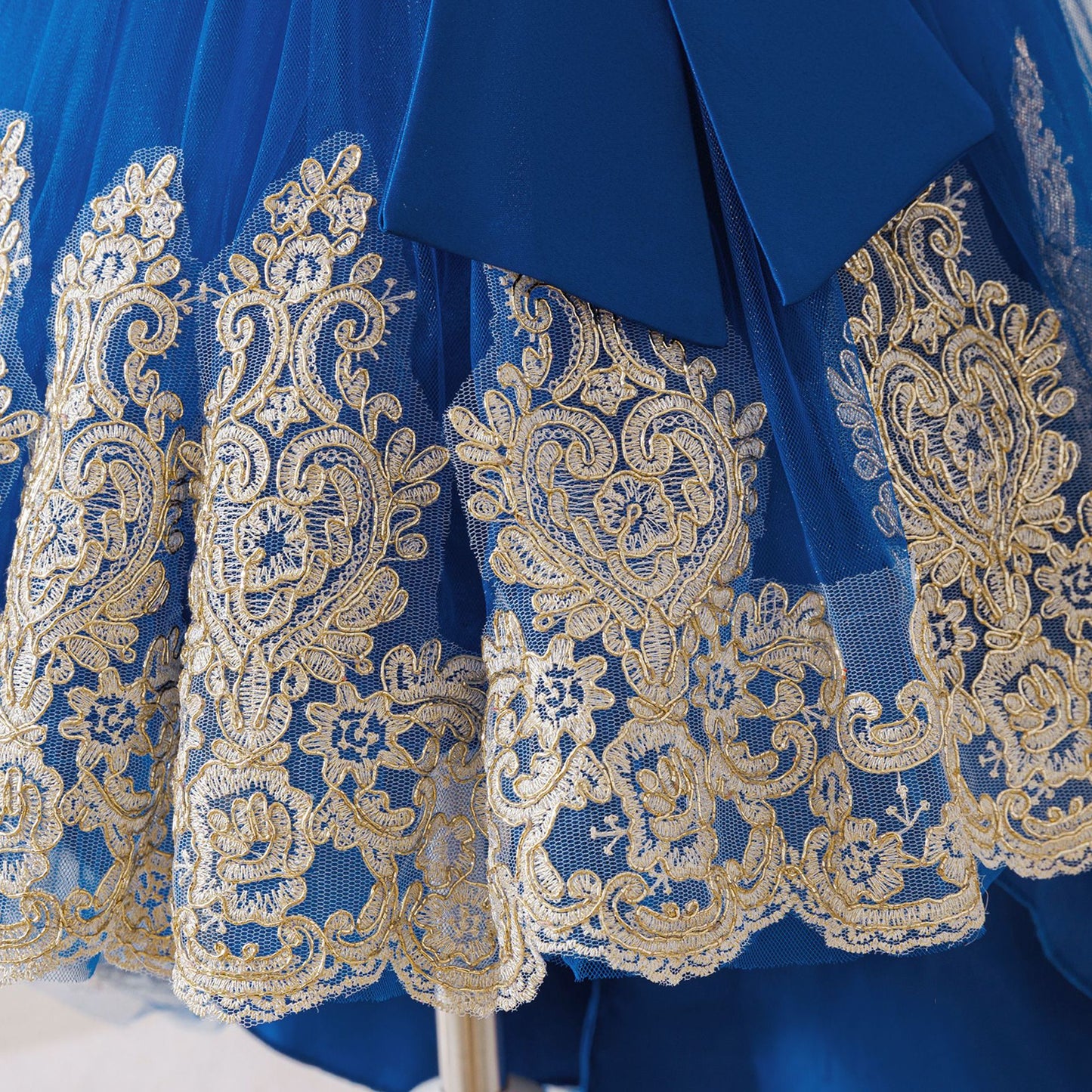 Children's Party Dress with Flowers and Bow