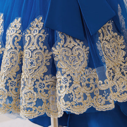 Children's Party Dress with Flowers and Bow