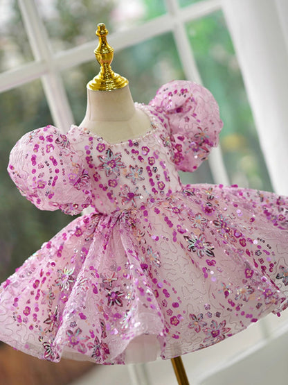 Vestido de Fiesta Infantil Pedrarias Flores 