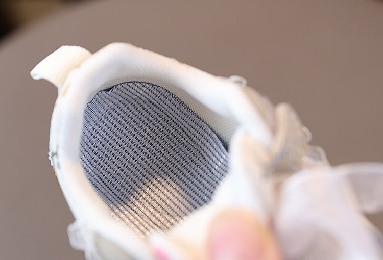 Children's Sneakers with Flowers and Bow