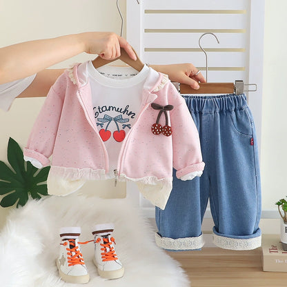 Children's 3-Piece Set with Cherry Print