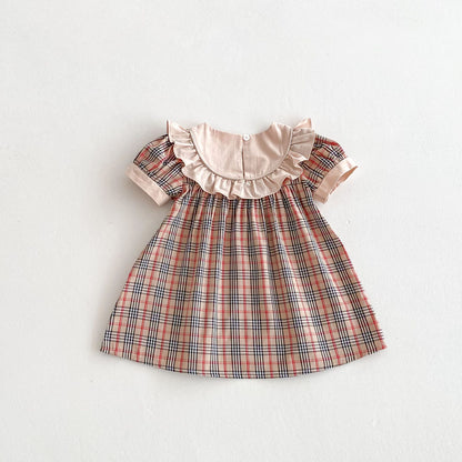 Children's Plaid Teddy Bear Dress