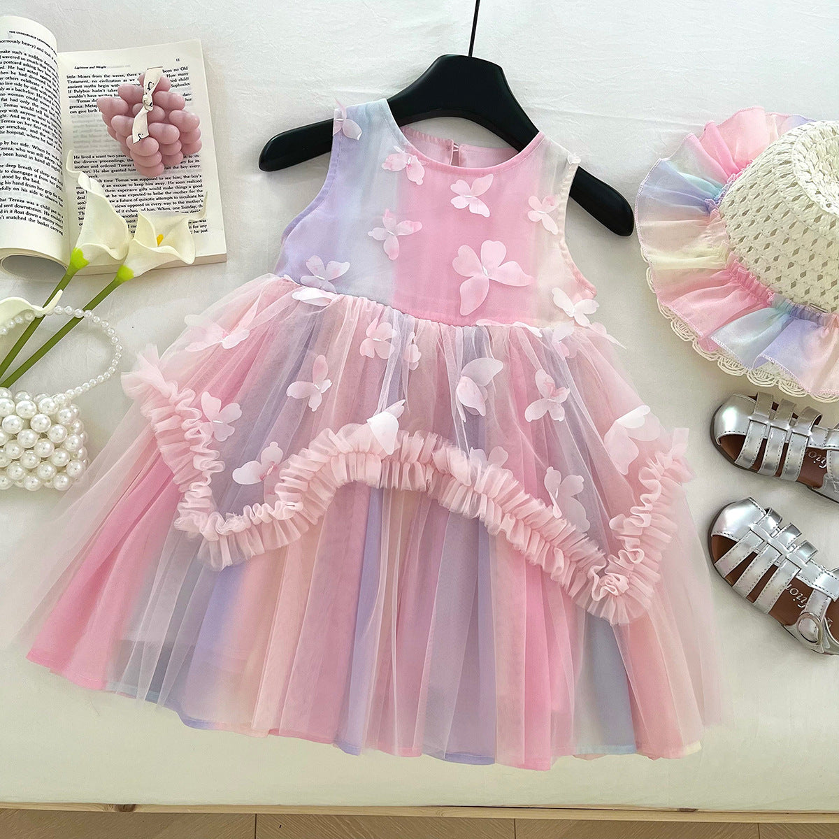 Children's Tulle Dress with Butterflies