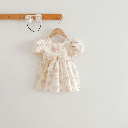 Children's Dress with Flower Bow