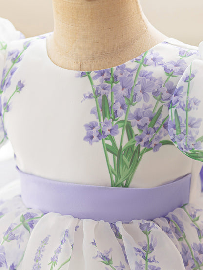 فستان حفلات منتفخ بالزهور للأطفال 