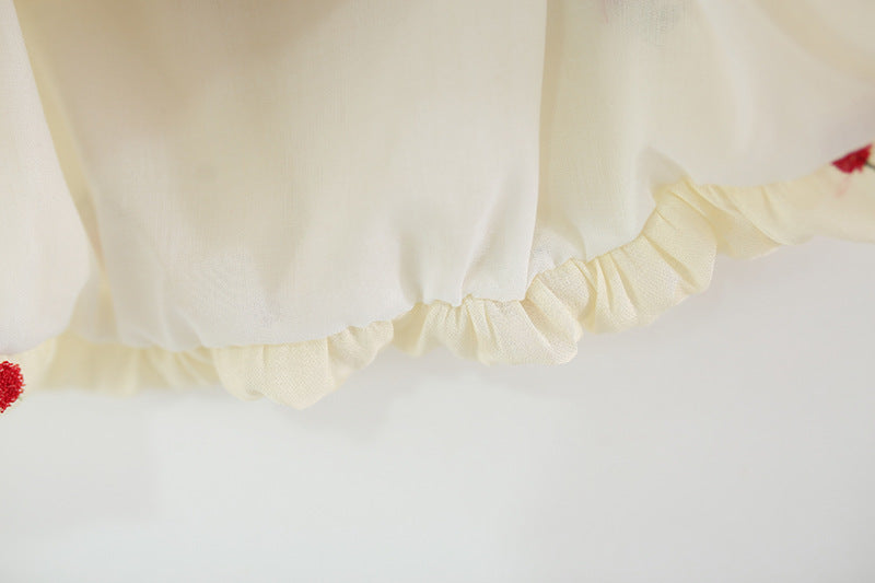 Children's Dress with Cherry Embroidery