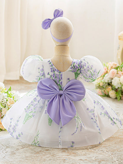 فستان حفلات منتفخ بالزهور للأطفال 