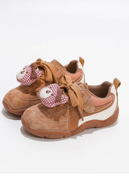 Children's Checkered Bear Sneakers
