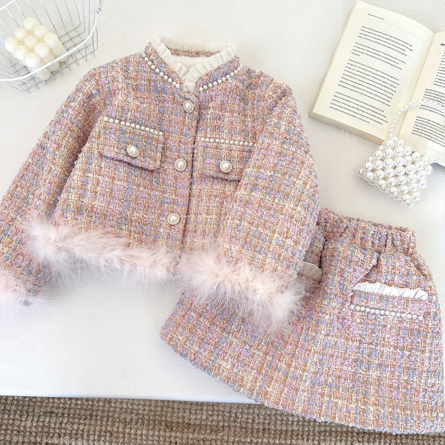 Children's Tweed Pearl Set