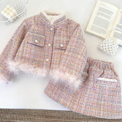 Children's Tweed Pearl Set