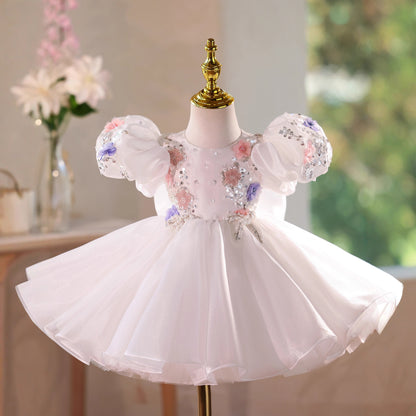 White Floral Party Dress