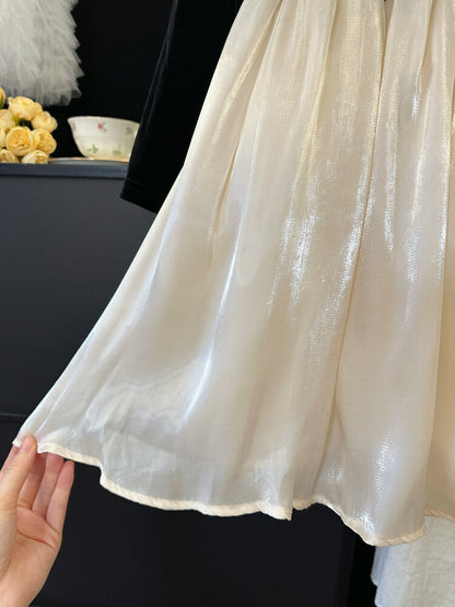 Children's Dress with Shiny Velvet