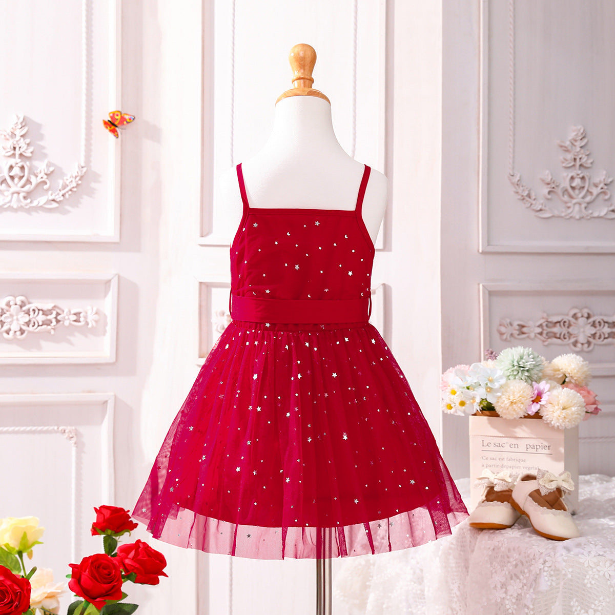 Vestido Infantil Estrellas Tul