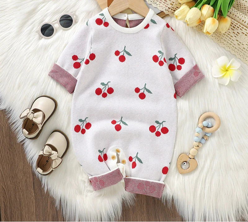 Children's Cherry Knit Jumpsuit