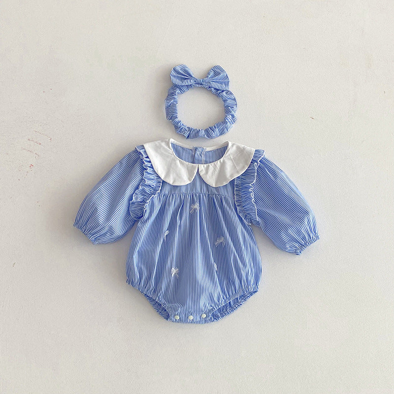 Body/ Striped Children's Dress with Bow