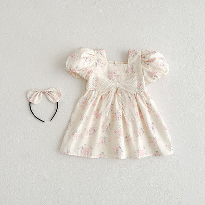 Children's Dress with Flower Bow