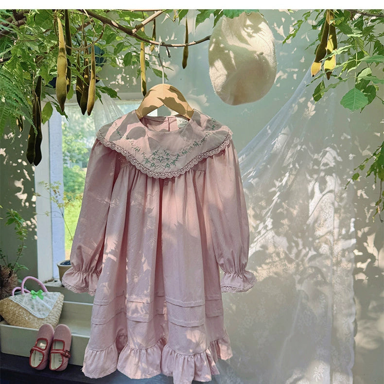 Children's Dress with Lace and Flowers