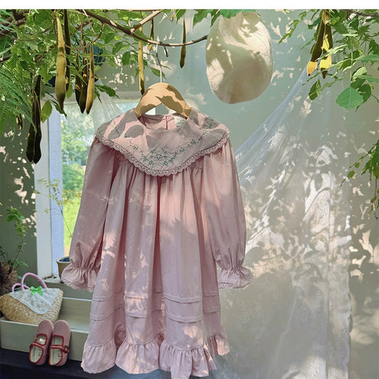 Children's Dress with Lace and Flowers