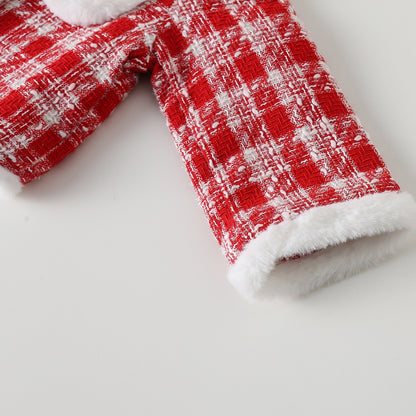 Girls' Set with Buttons and Faux Fur