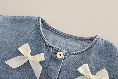 Children's 3-Piece Denim Set with Bows