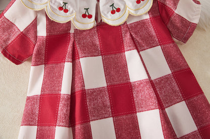 Children's Cherry Plaid Dress