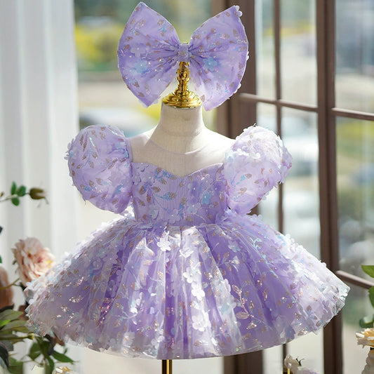 Flower and Bow Party Dress
