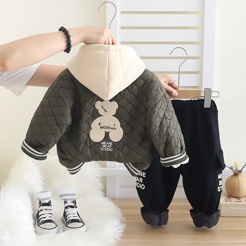 Children's Winter Set, 3 Pieces, Teddy Bear Design