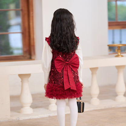 Children's Sequin Bow Dress