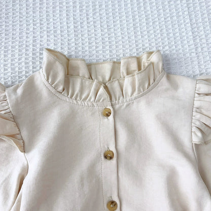 Beige Children's Dress with Belt