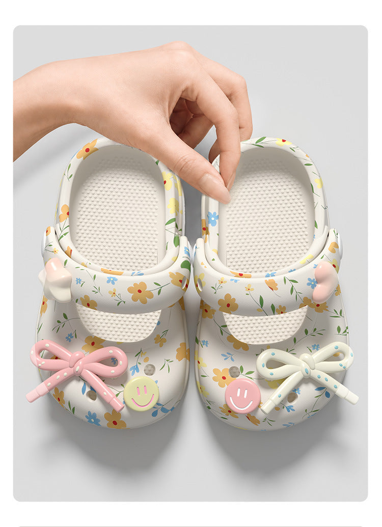 EVA Bow Decor Breathable Anti-slip Home Sandals
