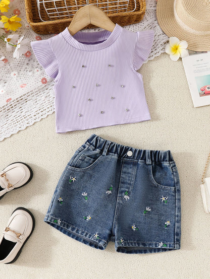 Girls' Floral Outfit Set